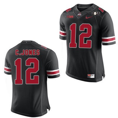 Ohio State Buckeyes Men's Cardale Jones #12 Black Authentic Nike 2015 Patch College NCAA Stitched Football Jersey BR19F68ZF